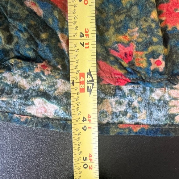 Natural Life Sz L Claire Maxi Dress Green Floral Short Sleeve Boho Sunflower - Picture 10 of 11